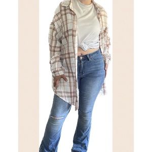 Oversized plaid shirt, worn only a couple times